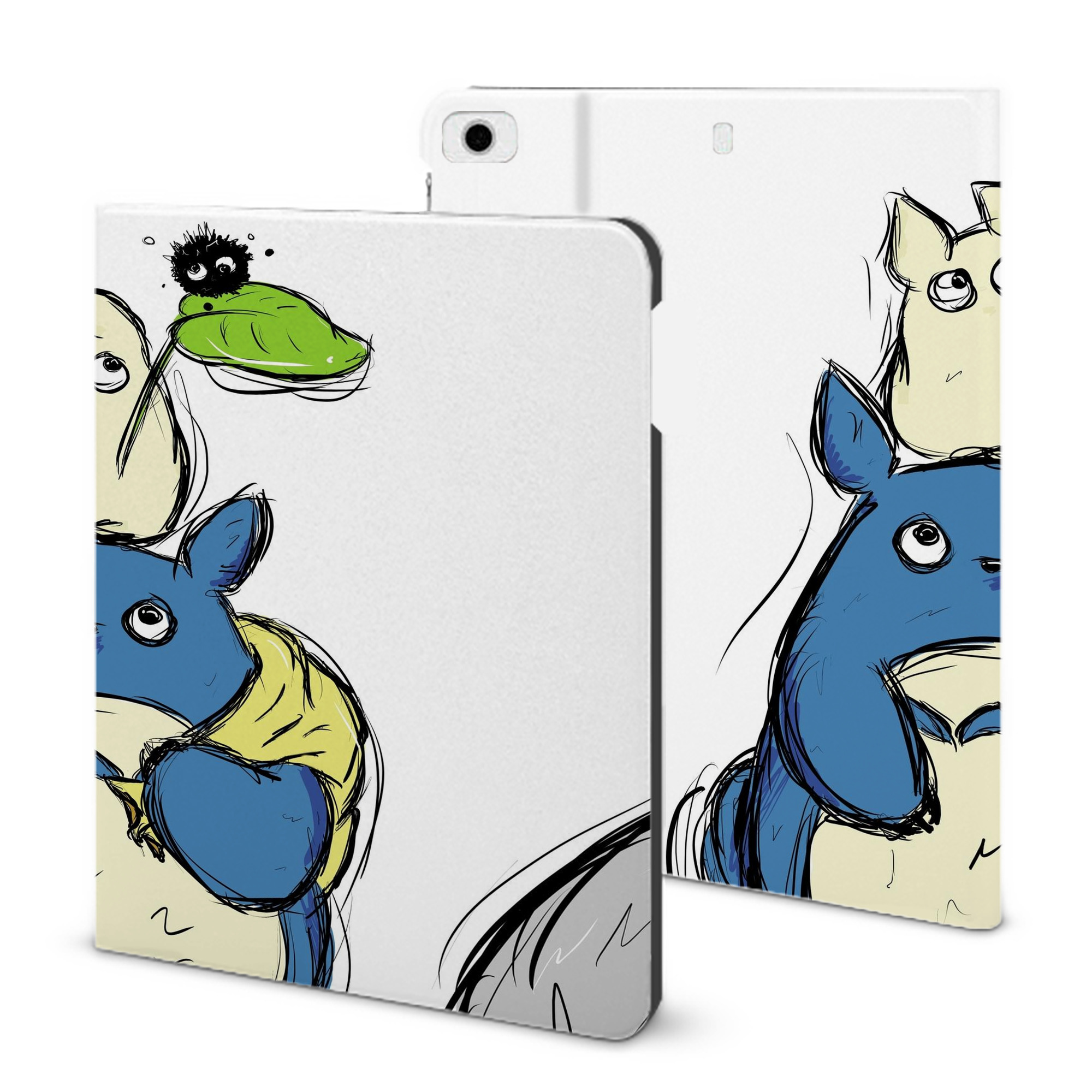 （画像用） となりのトトロ 草壁メイ 草壁サツキ My Neighbor Totoro Satsuki Kusakabe Mei Kusakabe IPad ケース ブック型 PUレザー TPU 耐衝撃 軽量 薄型 ペン収納なし 全面保護 IPad 各モデル対応
